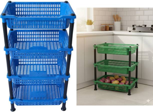 KitchenStudio Fruit and vegetable Basket PLastic Plastic Fruit & Vegetable Basket