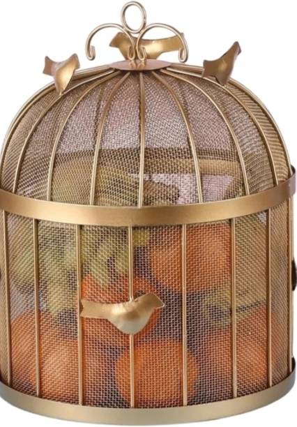 CLICKNECT Fruit Basket with mesh (Jaali) & Lid Iron Fruit & Vegetable Basket