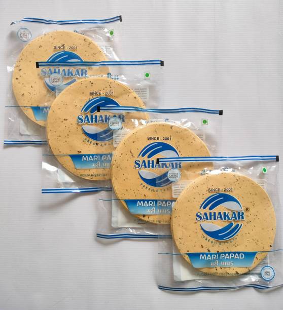SAHAKAR Double Mari Urad Papad,High Spicy (Pack of 4)