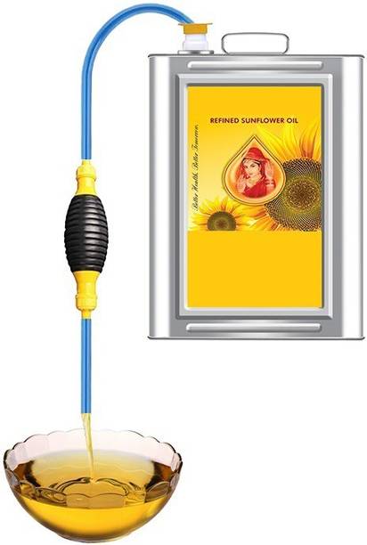 YELONA Kitchen & Home Liquid/Oil Transfer Pump Kit Siphon with 2 Mtr PVC Hose Pipe Silicone Funnel