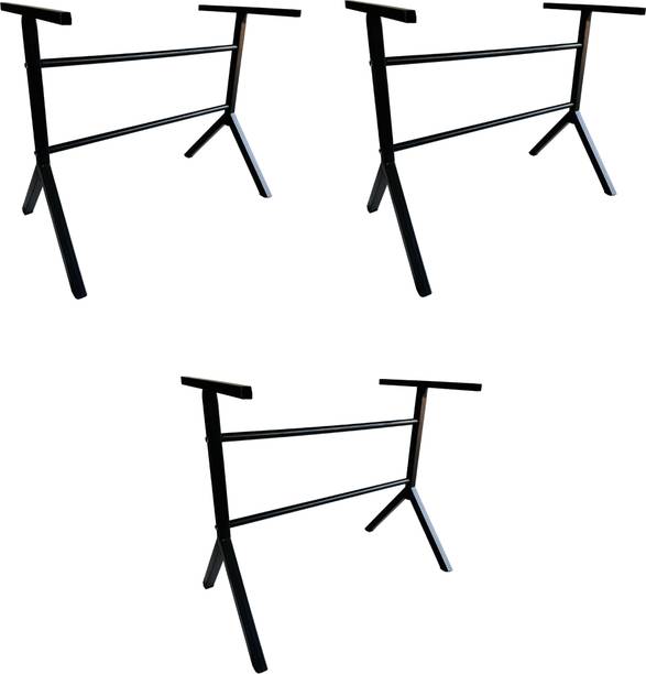 KITHANIA Cross stand Furniture Folding Table Frame for Home Study, Dining, Restaurant Metal 6 Seater Dining Table