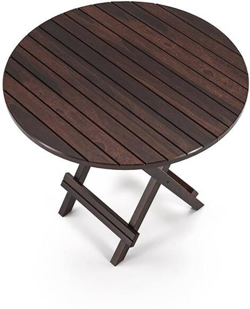 WELL KNOWN walnutround1 Solid Wood Outdoor Table
