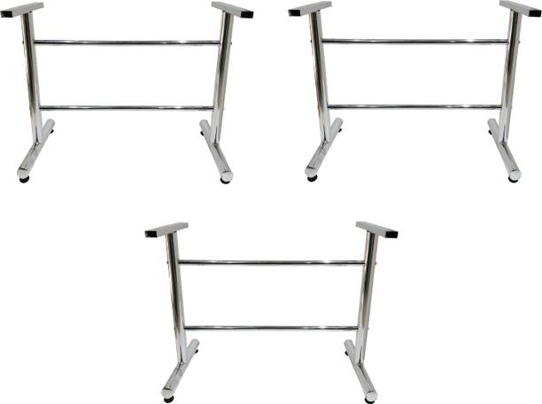 GOYALSON Steel Modular Furniture Folding Table Frame for Home Study, Dining 3 PC Metal 6 Seater Dining Table