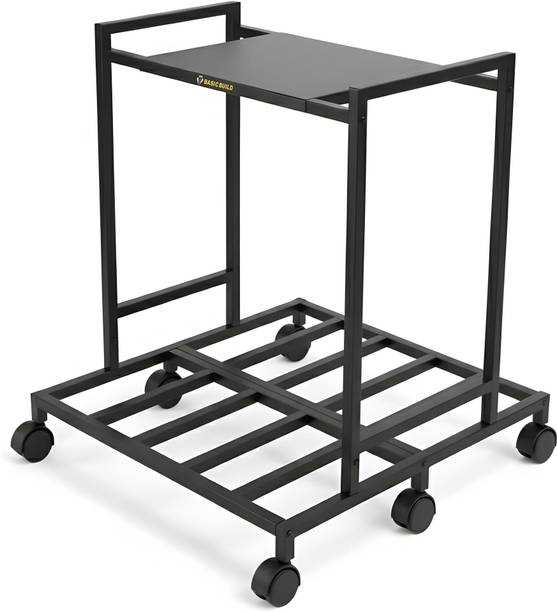 Basic Builds UrbanRoll Base Utility Trolley 61.5x58.5x75.7 – Black Work Station Tray
