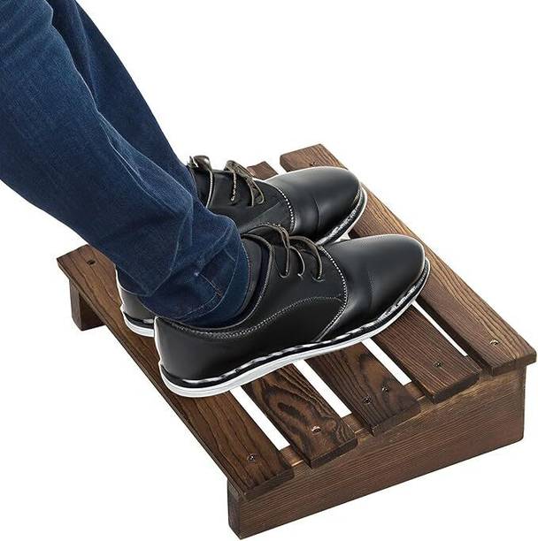 HomEnrich Wooden Footrest Under Office Desk Under Table Leg support for Office Chair Stool Foot Rest