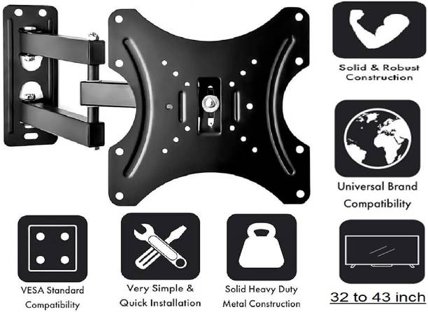 merugni UNIVERSAL STANDARD Wall Mount Stand for 23 to 43 inch LED/LCD TV (Black) TV Stand Base