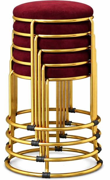 TOBY 5 Red Golden Stool, for Office, bars, Restaurants café (Red Velvet) Bar Stool Base