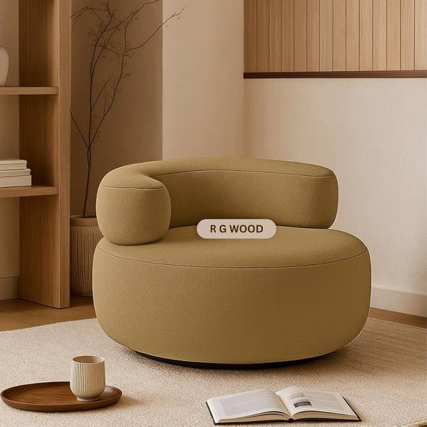 RGWOOD round sofa chair yello Fabric 1 Seater  Sofa