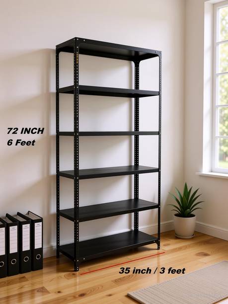 FIDVI Iron Rack Metal Shelves Storage Shop Rack Luggage Powder Coated 12"Wx35"Lx72"H Iron Wall Shelf