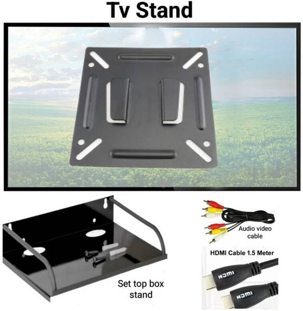 Paril 14 to 26 inches Tv heavyduty wall Mount stand Set topbox Stand HDMIcable,AVcable Wall Mount Monitor Arm