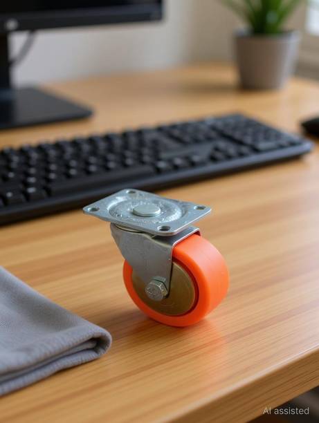 Hydur 360 DEGREE ORANGE SINGLE ROTATING TROLLEY WHEEL Appliance Furniture Caster
