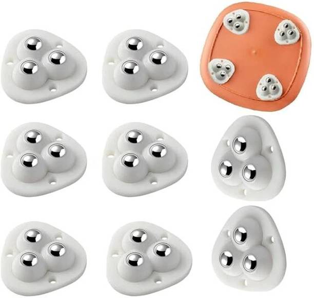 HGC Triangle Caster Wheel – White Furniture Wheels for Cabinet/Trolley (Set of 8) Appliance Furniture Caster