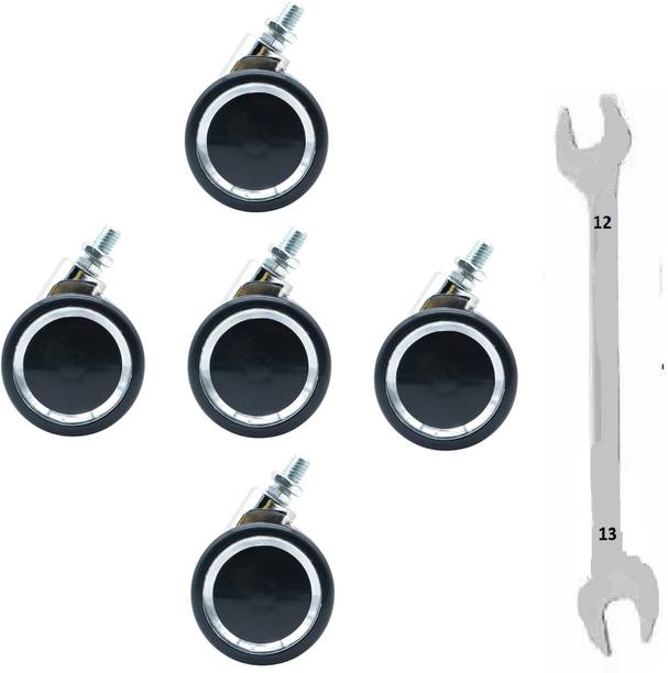 Growvibe Heavy Duty Alloy Black Ring Chudi With Pana Wheel for Rolling Computer Chair Appliance Furniture Caster