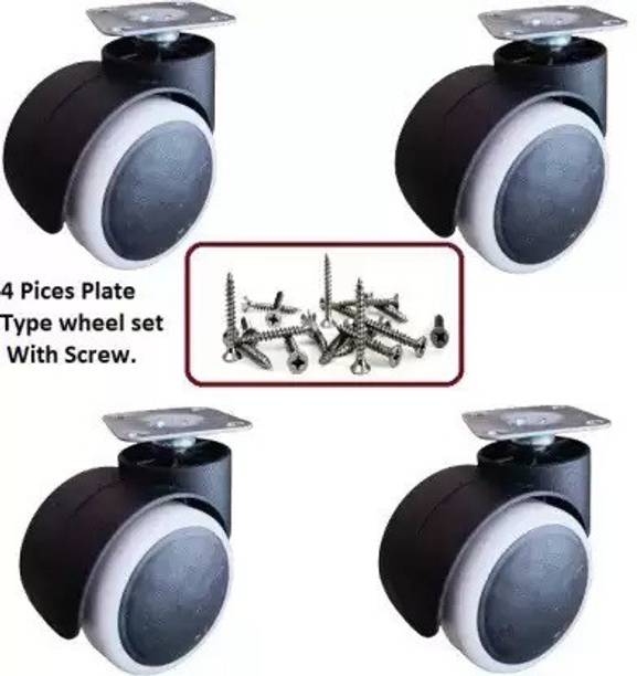Divet Nylon Caster Wheels Plate Type Furniture Caster Furniture Table Trolley Appliance Furniture Caster