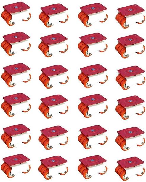 Sanjari Nylon 32 mm Wheel Caster for Furniture Table Trolley (White, 400 kg Load Capacity) (Set of 6 (24 Pcs) Swivel Furniture Caster