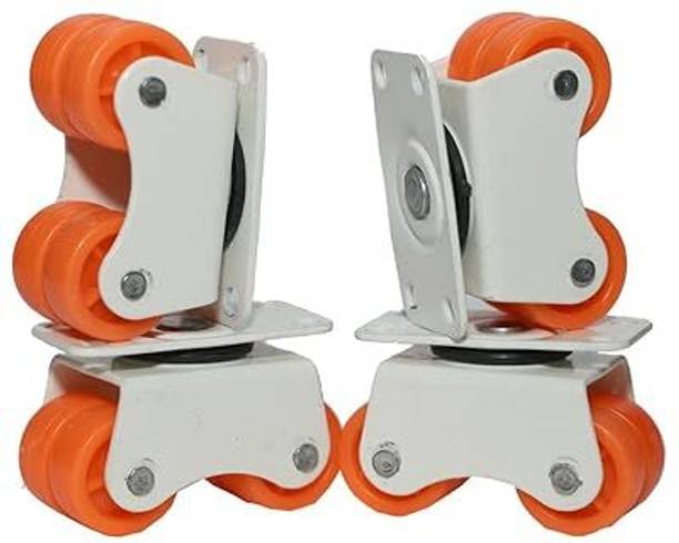 PACIFICMOVERS 4-Wheels Roller Moving Castor - Four Nylon Wheels for Furniture, Table, Trolley Swivel Furniture Caster