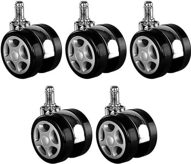 GlowVibe Office Chair Wheel Heavy Duty Castor Pin Type Revolving Set of 5 Replacement Appliance Furniture Caster
