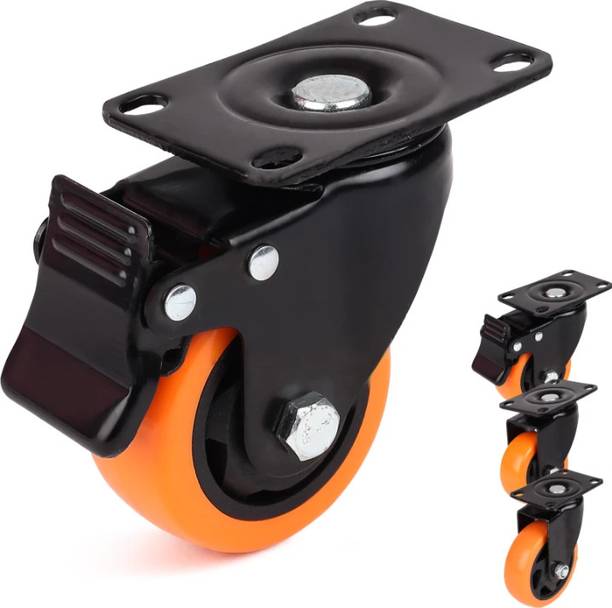 Vrushti Orange 2"Castor Wheels for Furniture Moving Wheels and Top Plate Swivel Furniture Caster