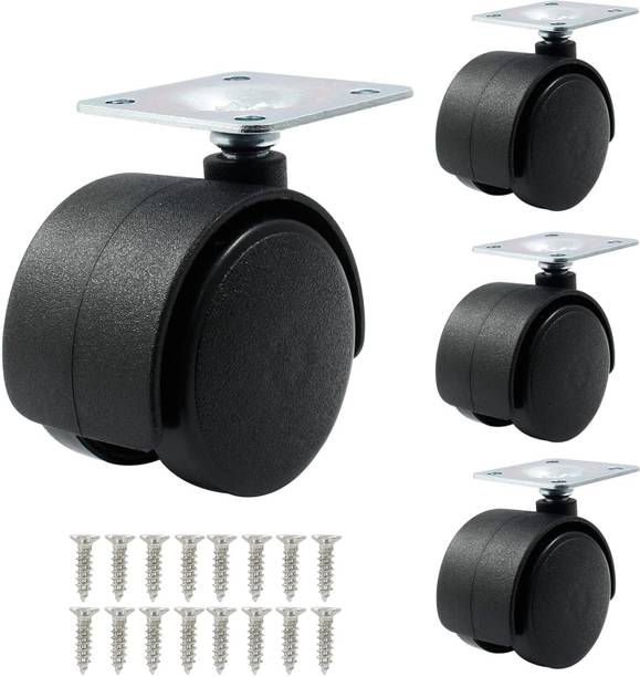 Biway Heavy Duty Caster Black Plate Wheels for Rolling Computer Chairs Appliance Furniture Caster