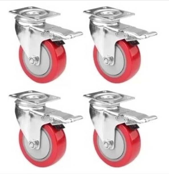 PACIFICMOVERS Steel Swivel Plate Roller Industrial for Trolley Caster Wheels 3 Inch Swivel Furniture Caster