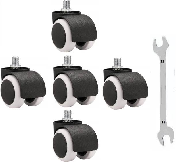 Growvibe Heavy Duty Caster White Chudi With Pana Wheels for Rolling Computer Chairs Wheel Appliance Furniture Caster