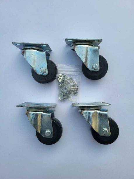 castersman 2' plat Heavy Castor for Table (W&B 50 mm) Swivel Furniture Caster (Pack of4) Appliance Furniture Caster