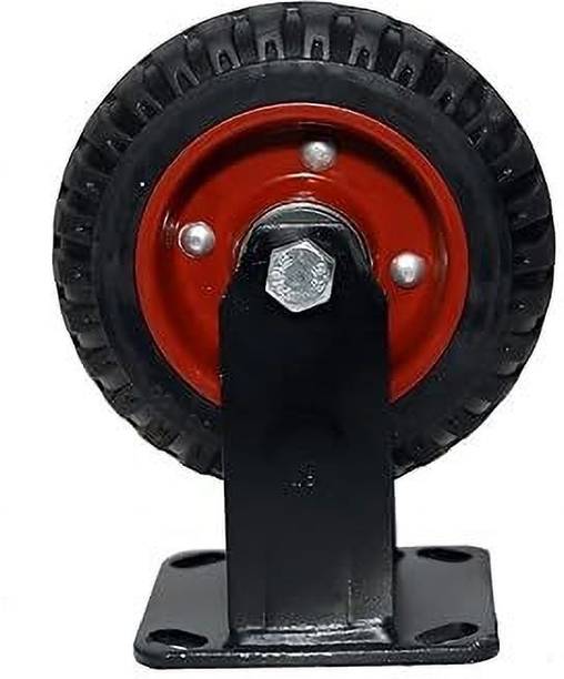 PACIFICMOVERS Rubber Caster wheel 8 Inch heavy duty metal bracket fix Braking and Locking Furniture Caster