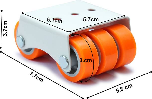 Spylock New-6 WHEEL ORANGE WHITE Fixed Furniture Caster