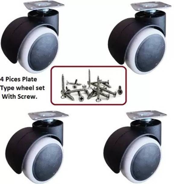 Perikam Nylon Caster Wheels Plate Type Furniture Caster Furniture Table Trolley Appliance Furniture Caster