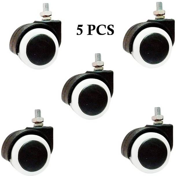 NEERUSSTORE Chair Wheels 50mm Heavy Duty ,Chair Caster Wheels(Black & White) pack of 5 Pcs Appliance Furniture Caster