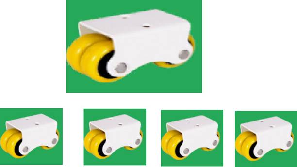 Henzer fourwheel caster with yellow nylon wheel Fixed Furniture Caster