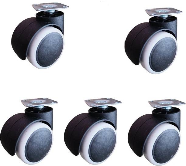 K25 Heavy Duty Caster White Plate Wheels for Rolling Computer Chairs Wheels Appliance Furniture Caster