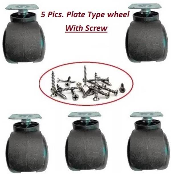 Growvibe Black Plate Type Wheels Appliance Furniture Caster Appliance Furniture Caster