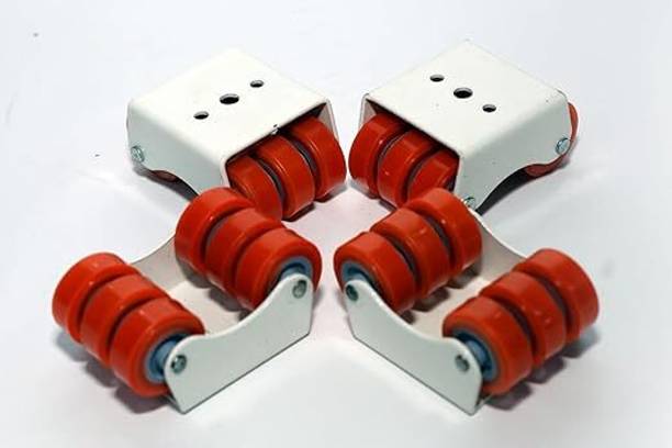 PACIFICMOVERS 6-Wheel Roller fix Castor/trolley wheels for furniture 4 Pieces in 1 Box Swivel Furniture Caster