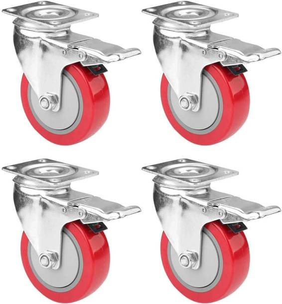 PACIFICMOVERS 3 inch Heavy Duty PVC Caster Wheels Movable Trolley Wheels Swivel Plate Swivel Furniture Caster