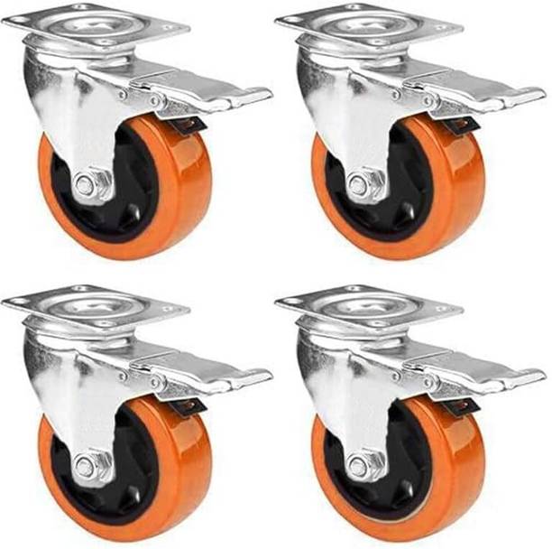 FIDEO Dubble Wheel Puff Castor - Heavy Duty 360 Degree Double Castor WheelTop Swivel Furniture Caster