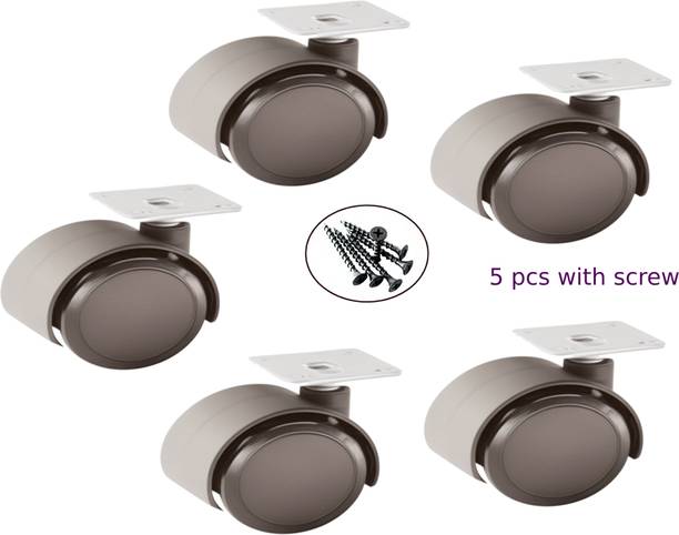 Lopvi Black Plate Type wheel for table/cooler , set of 5 Appliance Furniture Caster