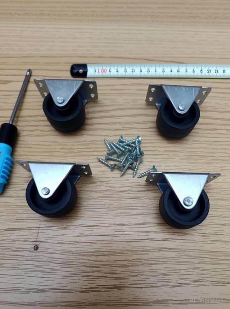 castersman 1.5" white-Wheels Fix Roller Casters Single Wheel Black 40 mm, pack of 4 Appliance Furniture Caster