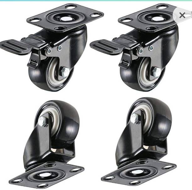 Vrushti Heavy Pu Wheel 2' inch Swivel Caster Wheel ( 2 brack 2 with out brack) Swivel Furniture Caster
