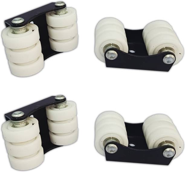 Nisma Engineering Heavy Nylon Trolley Wheel Rollers Sixer Delrin 4x2.5 inch | Load Capacity 600kg Fixed Furniture Caster