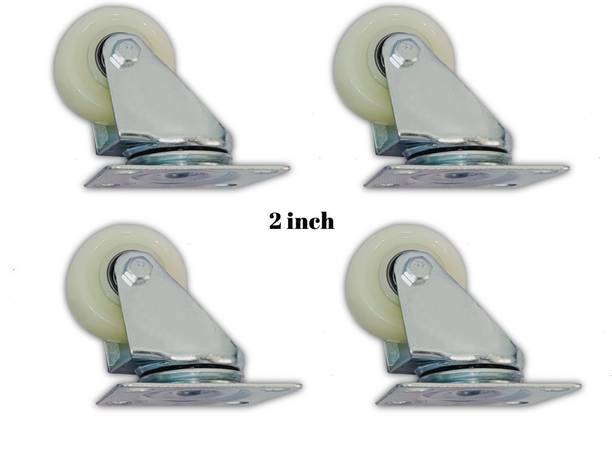 Nisma Engineering Nylon PP 2inch Castor wheels (2 Swivel & 2 Break) Swivel Furniture Caster