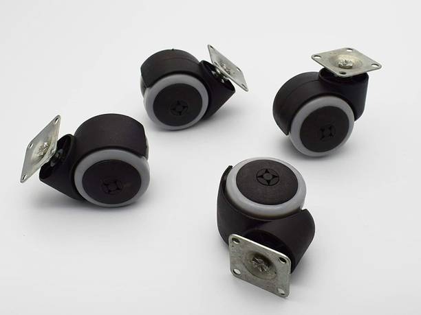 castersman Chair Wheel Plat, Castor Nylon Revolving Chair , White, Black, 1 Set of 4 PCS) Appliance Furniture Caster