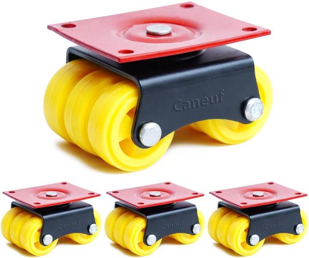 Caneuf 60mm Yellow Revolving 360 degree Heavy Wheels for Home and Office Appliance Furniture Caster