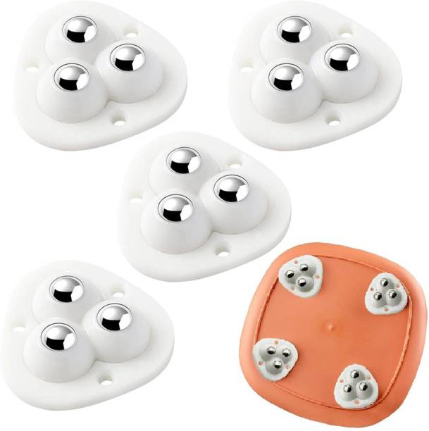 HGC Triangle Caster Wheel – White Furniture Wheels for Cabinet/Trolley (Set of 4) Appliance Furniture Caster