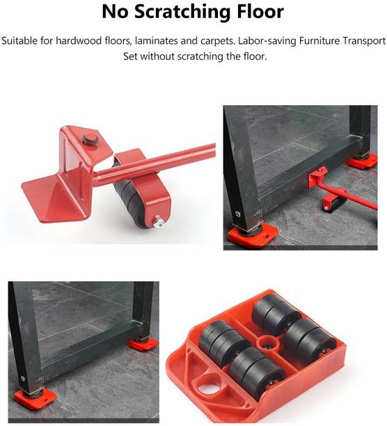 R.T. Impex Heavy Furniture Shifter Moving Wheels Kit Mover Tool Furniture Lifter 4Pcs, Appliance Furniture Caster