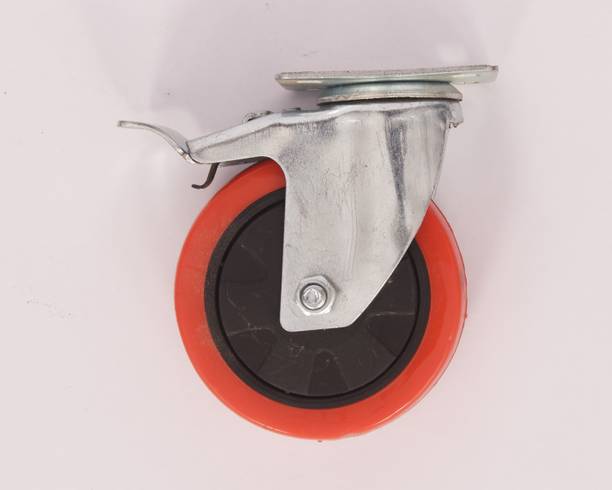 castersman 4" inch PT Caster Double Bearing Heavy Duty PU (Pack of 4)(2 Brak 2 Without Brak Appliance Furniture Caster