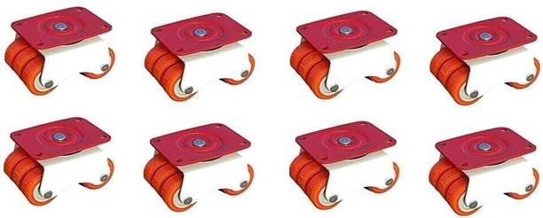 Sanjari Nylon 32 mm Wheel Caster for Furniture Table Trolley (White, 400 kg Load Capacity) (Set of 2 (8 Pcs) Swivel Furniture Caster