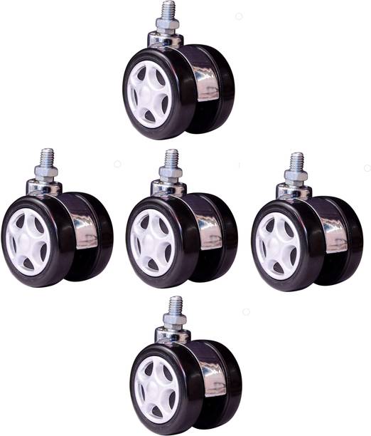 Biway Heavy Duty Alloy Caster Silver Screw Wheels for Rolling Computer Chairs Appliance Furniture Caster
