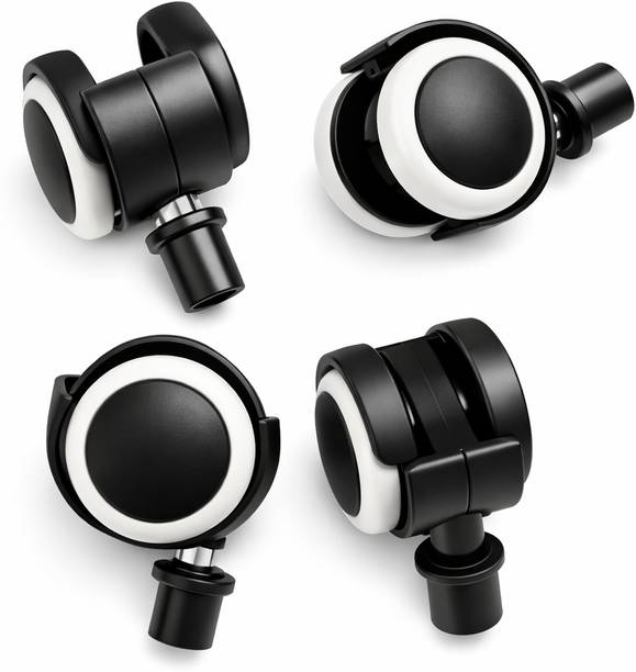 castersman Cooler Wheels NEW 24mm Pillar Size Set of 4, 100 kg Load Capacity Black & White Swivel Furniture Caster