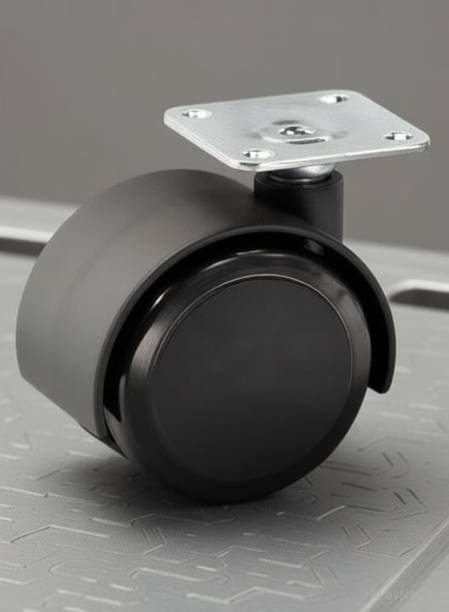 Hkey Black Plate Wheel Industrial Furniture Caster (Pack of4) Industrial Furniture Caster